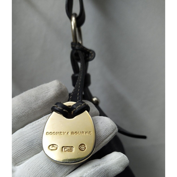 Dooney & Bourke Black Pebbled Leather Drawstring Shoulder Bag - Picture 16 of 16